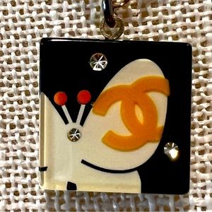 Chanel Resin & Strass CC Butterfly Pendant Necklace